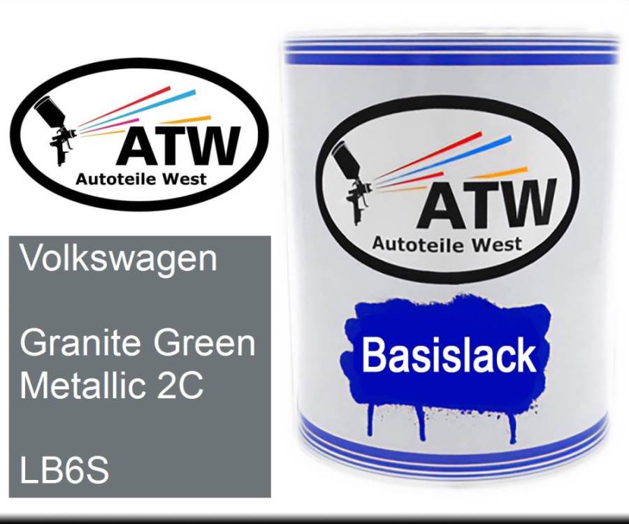 Volkswagen, Granite Green Metallic 2C, LB6S: 1L Lackdose, von ATW Autoteile West.